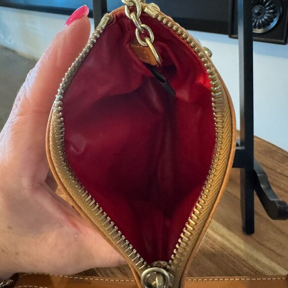 Dooney & Bourke DB Monogram Canvas & Leather Wristlet — Vintage Chic - Picture 3 of 6